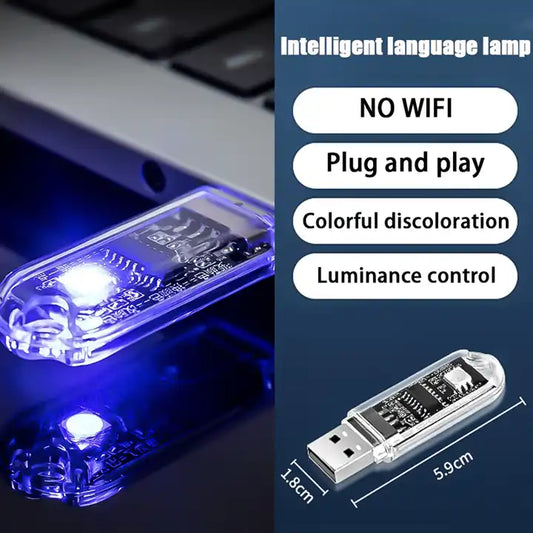 Smart USB Voice Control Lamp Intelligent Computer Mobile Power Charging Night Lamp Bedroom Home Sound Control Sensor Night Light