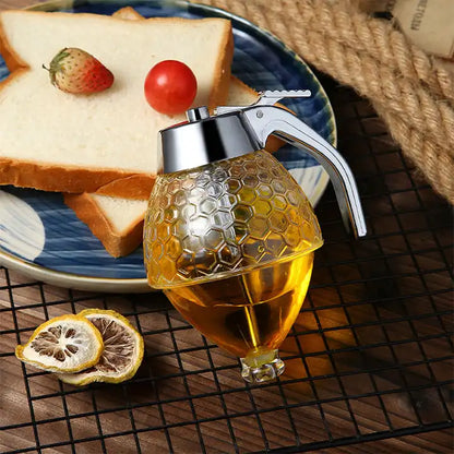 200ML Portable Juice Bee Storage Pot Drip Jar Bottle Acrylic Honey and Syrup Dispenser