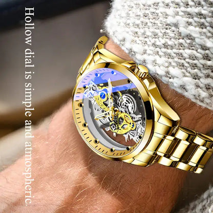 2023 New Men's Watch Customized Automatic Mechanical Quartz Gold Skeleton Retro Men's Watch Top Brand Luxury Men's Sports Watch