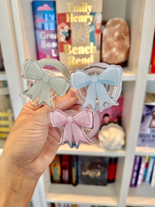 Coquette Kindle MagSafe Grip: Pink Blue Mint Bookish Phone Kindle Kobo Grip