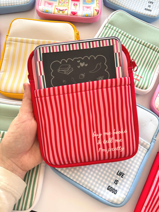 Kindle Sleeve Case with Pocket | Neoprene E-Reader Cover | Fits Kindle Paperwhite & Kobo | Spring Summer Gift for Booklover, Colorful print kindle sleeve, Kobo sleeve waterproof