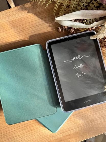 Forest Green Magnetic Kindle Case: Detachable Flip Cover + 2 Free Inserts