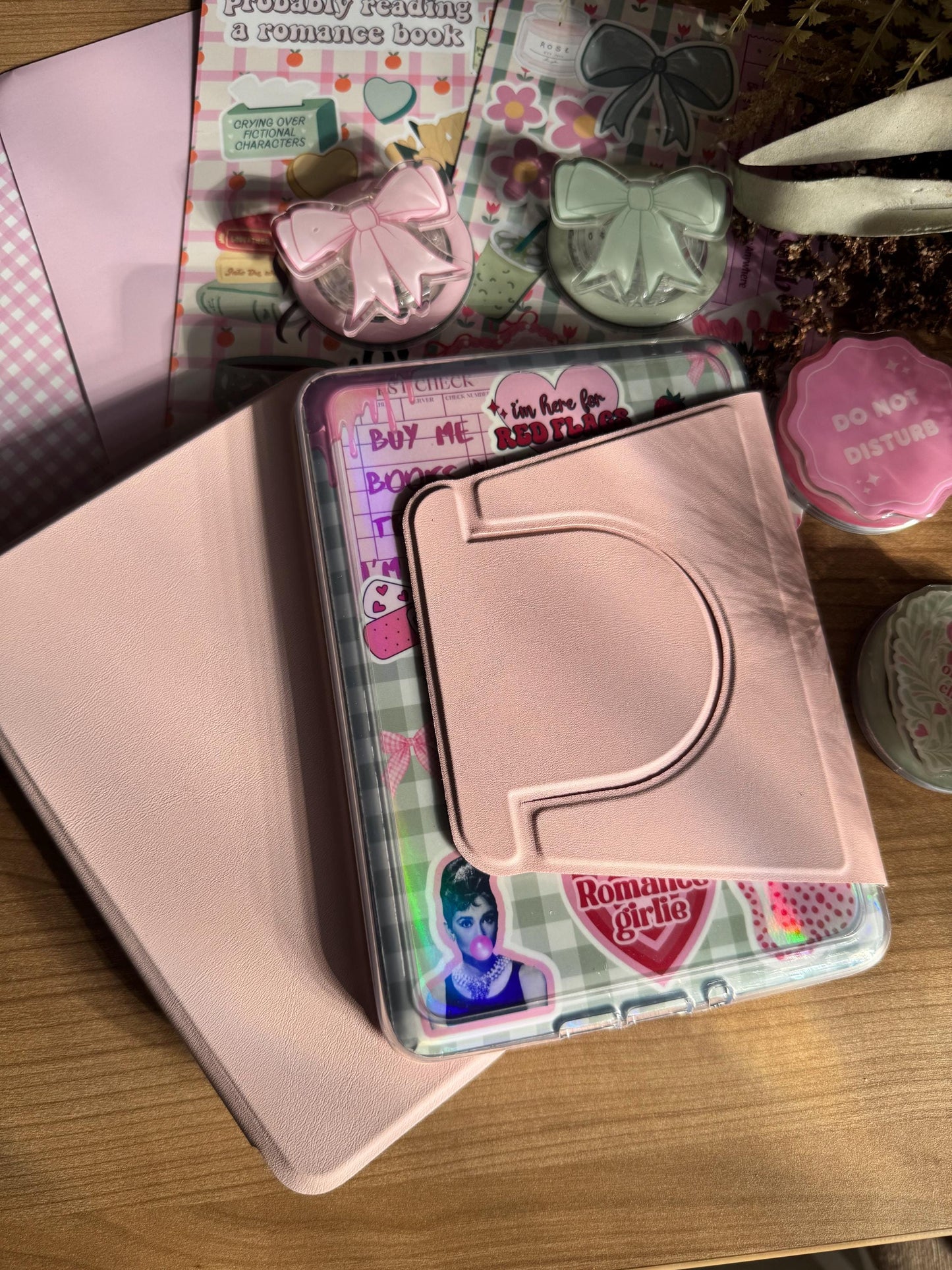 Baby pink Magnetic Detachable Flip Case for Kindle + 2 Free Inserts Included Magsafe Kindle case Colorsoft Basic Paperwhite