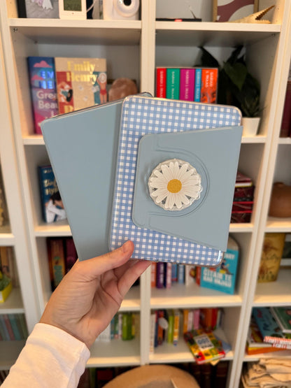 Baby Blue Magnetic Kindle Case: Detachable Flip Cover + 2 Free Kindle Inserts (you choose which ones)