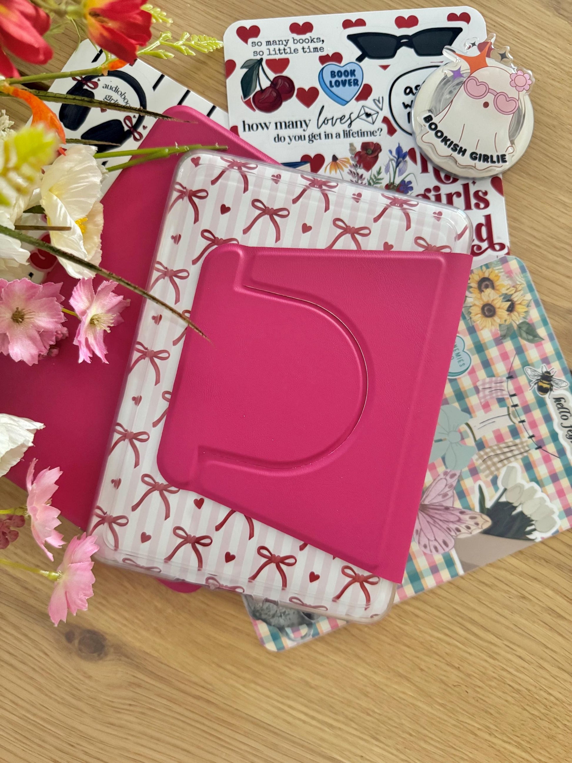 Pink Magnetic Detachable Kindle Case: Colorsoft Basic Paperwhite + 2 Free Inserts