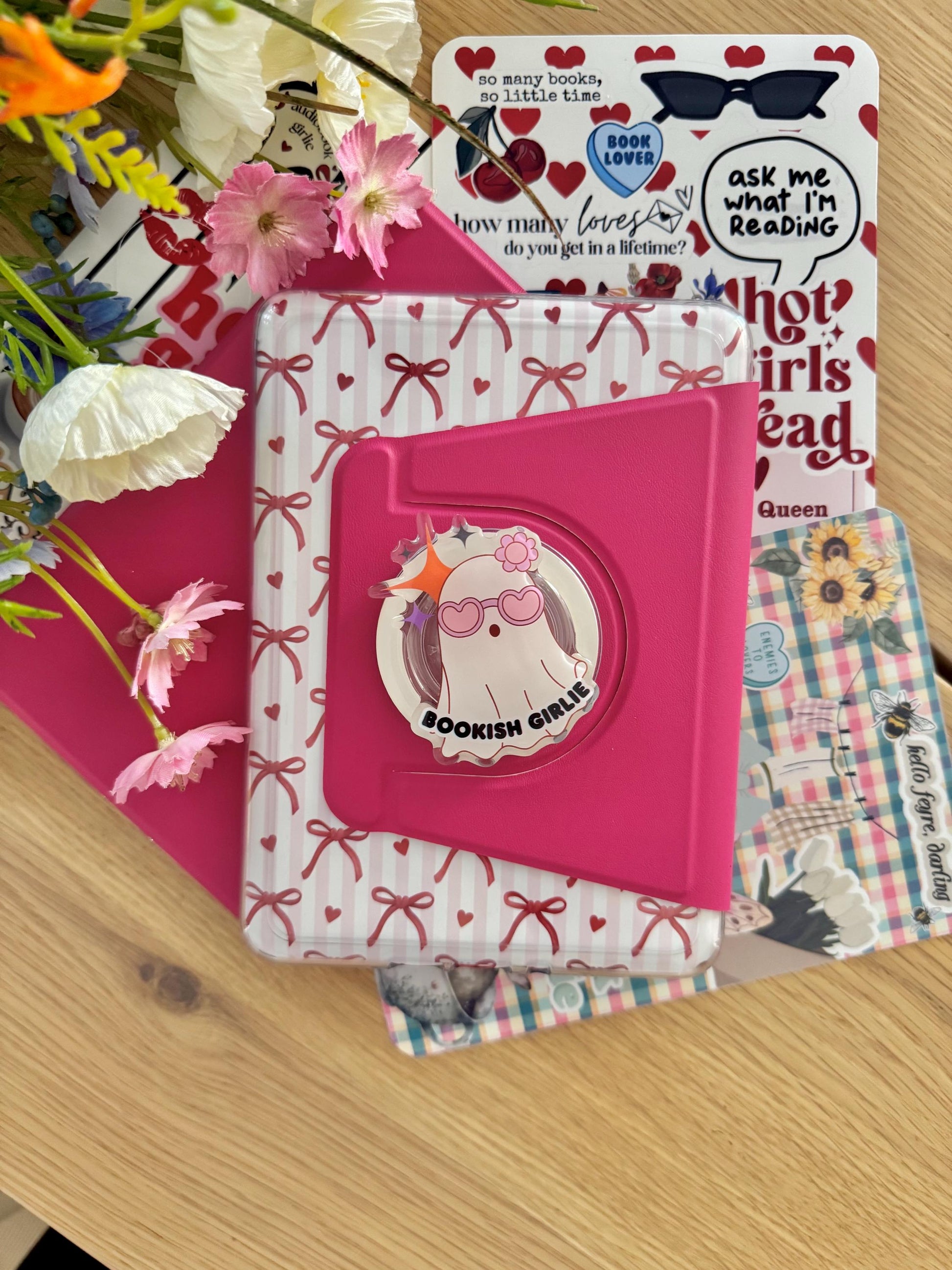 Pink Magnetic Detachable Kindle Case: Colorsoft Basic Paperwhite + 2 Free Inserts