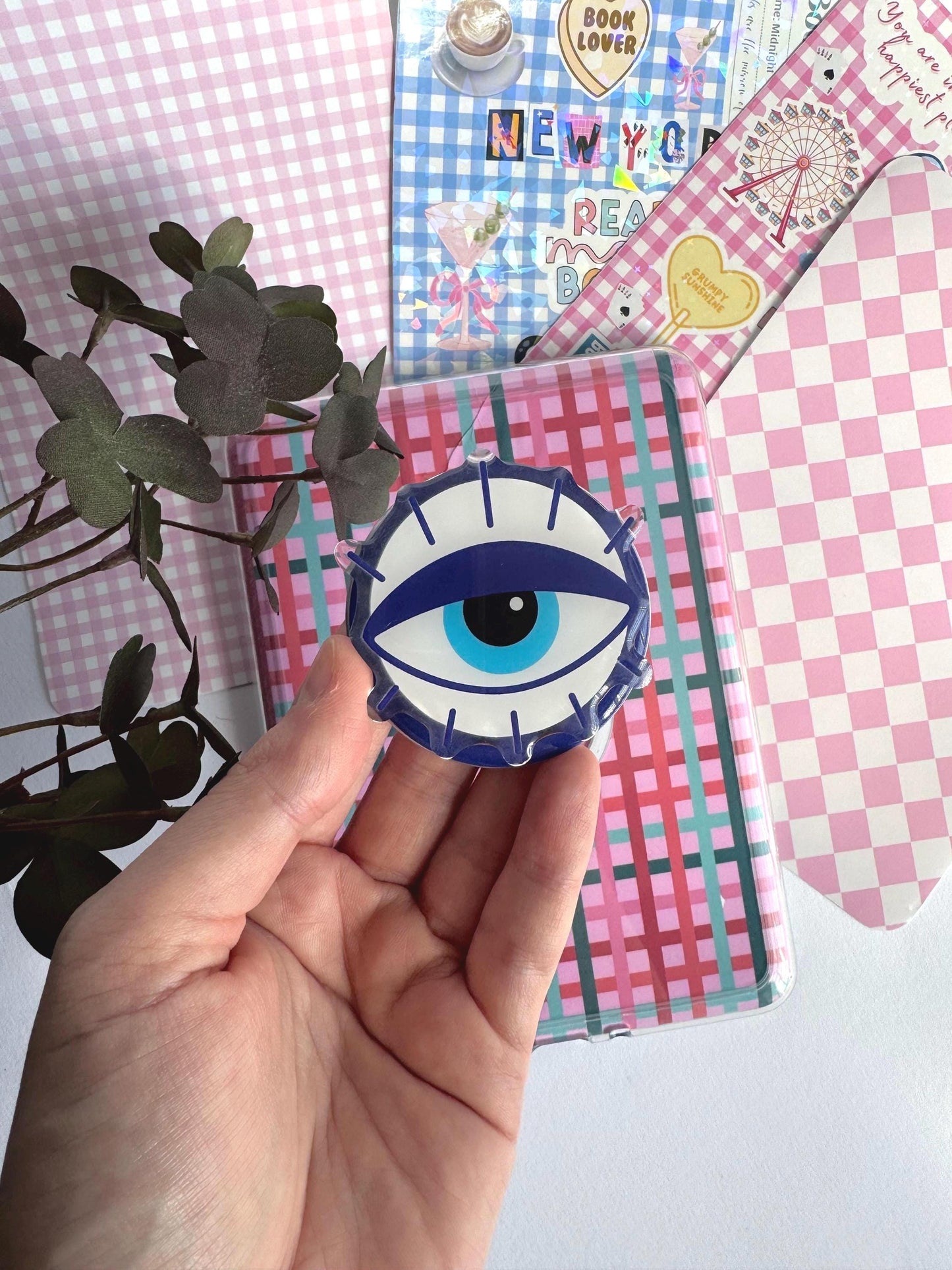 Evil Eye Kindle MagSafe Grip – Bookish Magnetic Phone Kobo Grip | Adhesive Magsafe Ring Included | Kindle Accessories