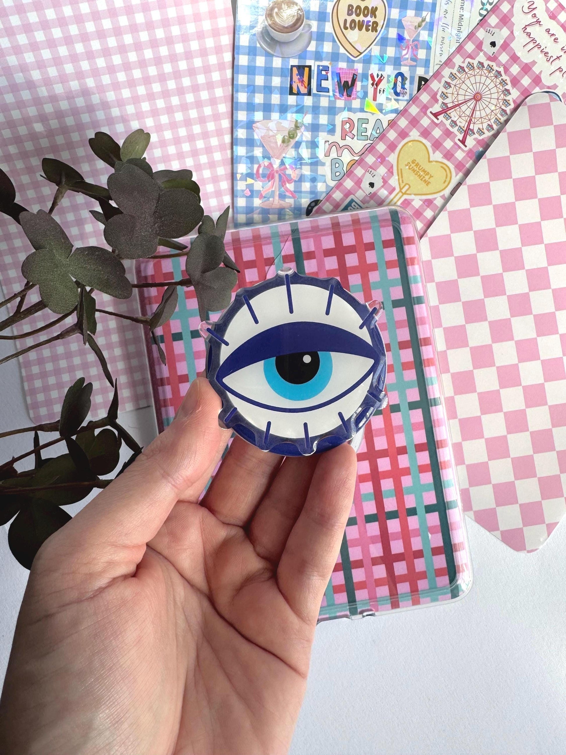 Evil Eye Kindle MagSafe Grip – Bookish Magnetic Phone Kobo Grip | Adhesive Magsafe Ring Included | Kindle Accessories