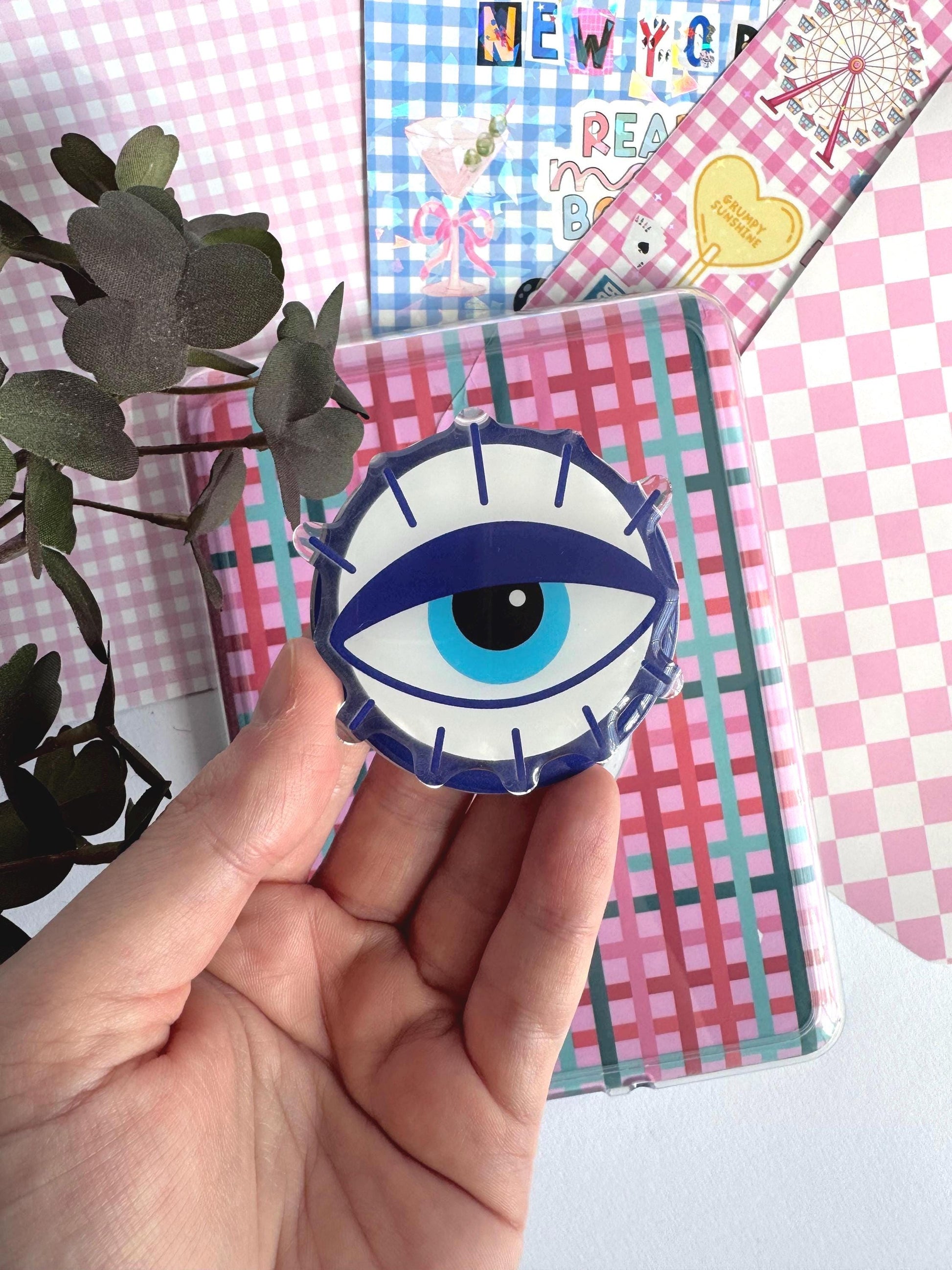 Evil Eye Kindle MagSafe Grip – Bookish Magnetic Phone Kobo Grip | Adhesive Magsafe Ring Included | Kindle Accessories