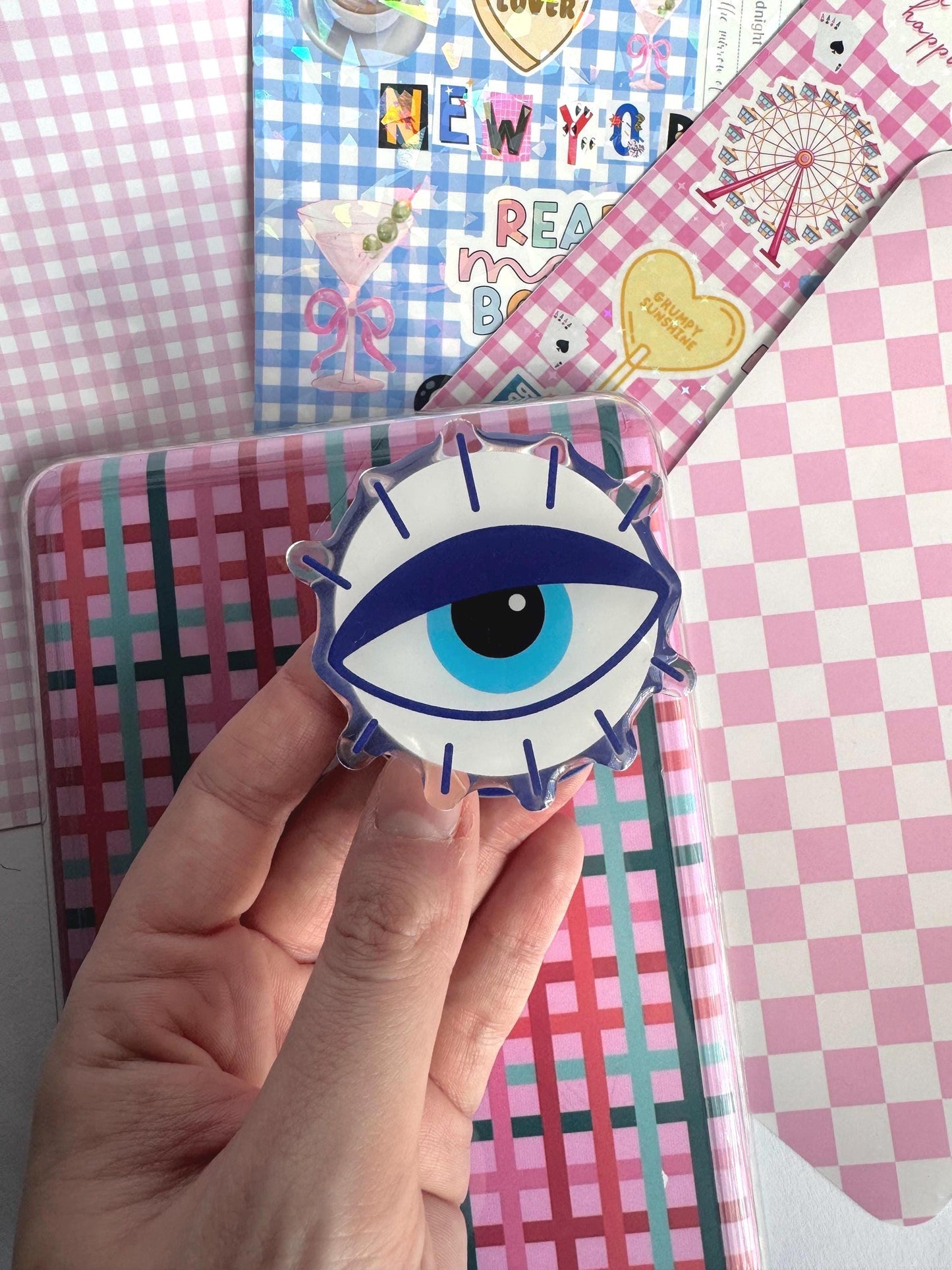 Evil Eye Kindle MagSafe Grip – Bookish Magnetic Phone Kobo Grip | Adhesive Magsafe Ring Included | Kindle Accessories
