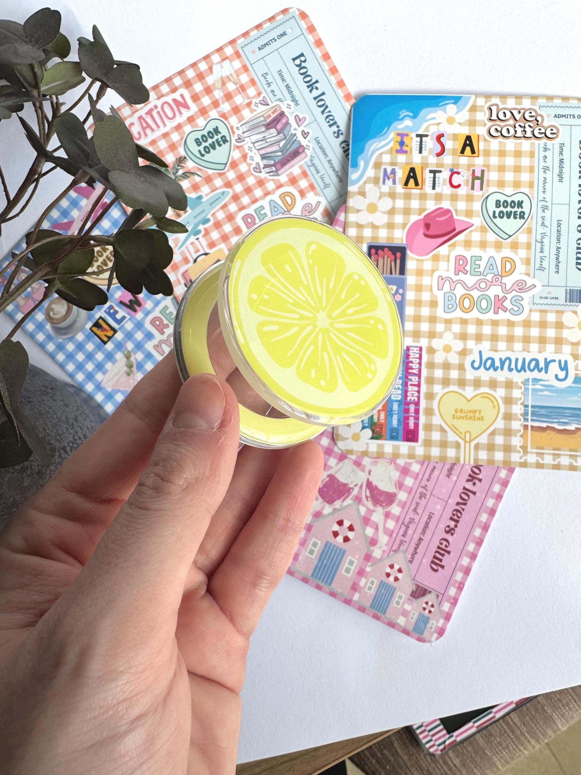 lemon magsafe kindle grip kindlegrip popsocket