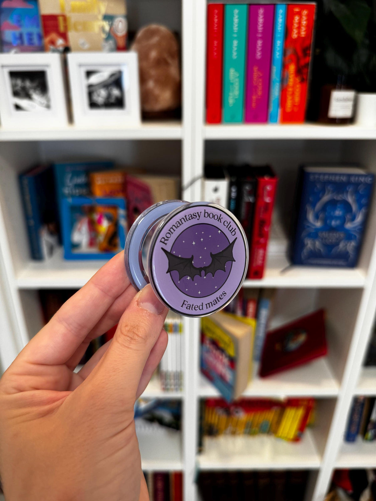 Purple Romantasy Kindle MagSafe Grip: Bookish Magnetic Phone Accessory