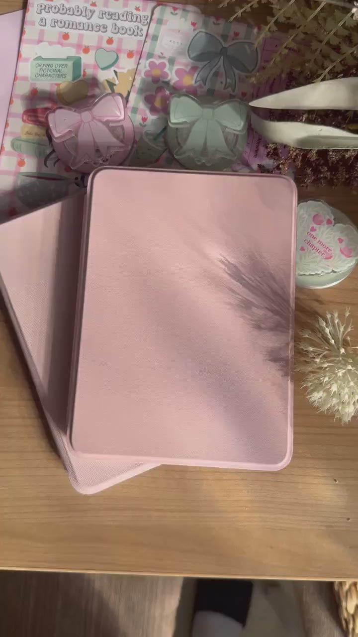 Baby Pink Magnetic Detachable Flip Case for Kindle & Kobo + 2 Free Inserts Included